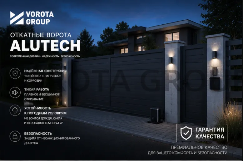 Откатные ворота Alutech Prestige (выс. х  шир.) 1210*3875