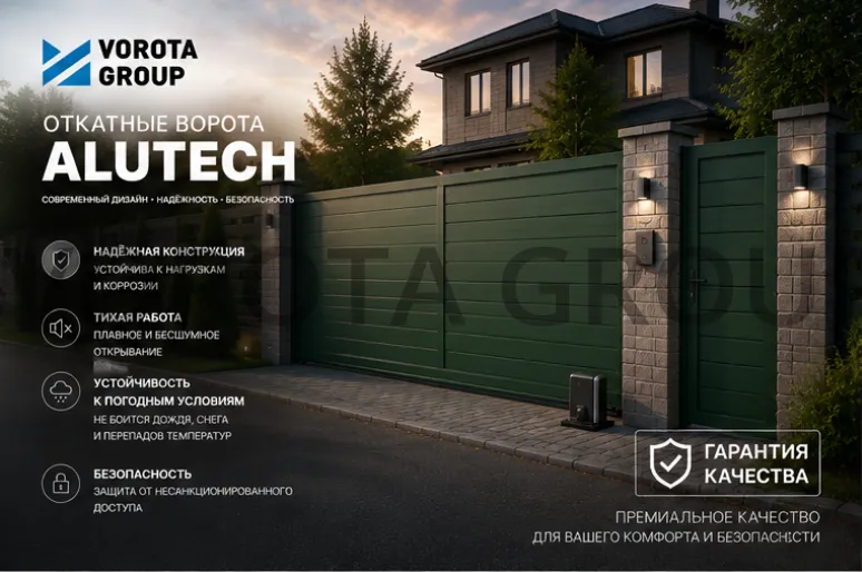 Откатные ворота Alutech Prestige (выс. х  шир.) 2085*3625 возможна встр. калитка           